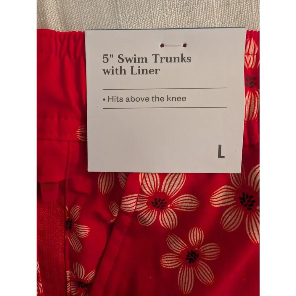 Goodfellow Red Swim Shorts Large